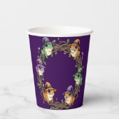 Whimsical Wreath Border Adorned With Witchy Toads Pappbecher (Rückseite)