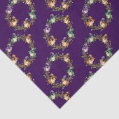 Whimsical Wreath Border Adorned With Witchy Toads Seidenpapier (Ausschnitt)