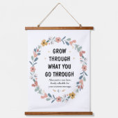 Whimsical Wreath Flowers Tapestry Wandteppich Mit Holzrahmen (Vorderseite)