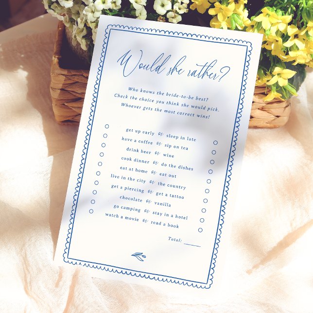 Whimsical würde sie eher Brautparty-Spiel (Card Front Mock-up)