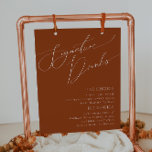 Whimsical Wüste Terracotta Signature Drinks Zeiche Poster<br><div class="desc">Das weiße, in der Wüste gelegene Terrakotta-Zeichen ist perfekt für Ihre rustikale Western-Beige und Terracotta Erdtöne Hochzeit. Die ohrenneutrale Boho-Farbpalette ist Vintag im Südwesten mit modernem Retro-Ambiente. Das Drehbuch ist eine delikate minimalistische handgeschriebene Kalligraphie, die ziemlich elegant und romantisch ist. Das Produkt ist bearbeitbar und hat viel Leerraum, sodass Sie...</div>