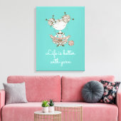 Whimsical Yarn Lover Girl Leinwanddruck (Insitu (Wohnzimmer))