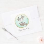 Whimsical Yarn Lover Girl Quadratischer Aufkleber (Umschlag)