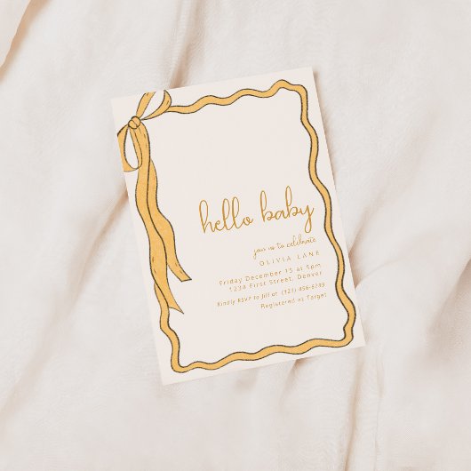 Whimsical Yellow Baby Dusche Einladung