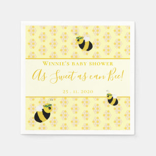 Whimsical Yellow Bee Honeycomb Baby Dusche Dekorat Serviette
