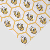 Whimsical Yellow Beehive and Bumblebee Pattern Seidenpapier (Detail)