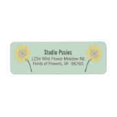 Whimsical Yellow Blue Sonnenblumen gestrichen Blum (Vorne)
