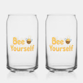 Whimsical Yellow Bumblebee and Quote Dosenglas (Rückseite)