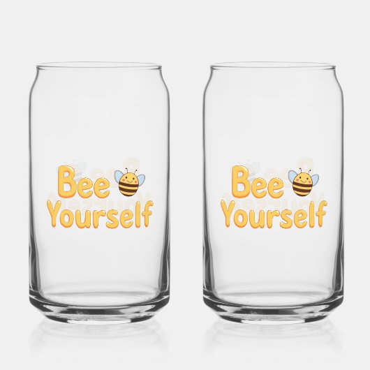 Whimsical Yellow Bumblebee and Quote Dosenglas (Rückseite)