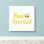 Whimsical Yellow Bumblebee and Quote Leinwanddruck (Insitu (Holzboden))