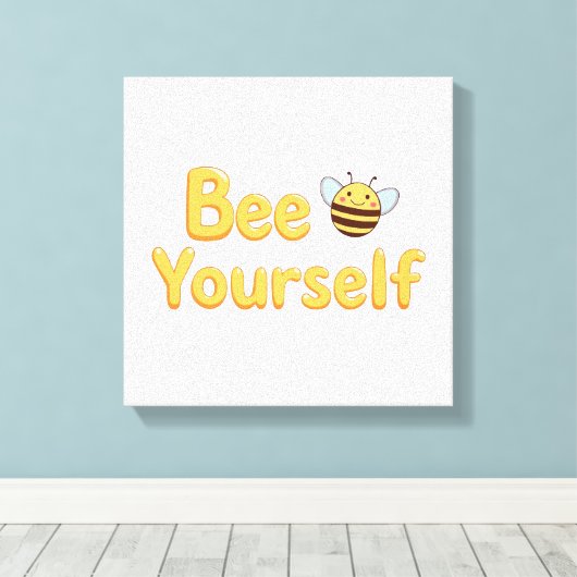 Whimsical Yellow Bumblebee and Quote Leinwanddruck (Insitu (Holzboden))