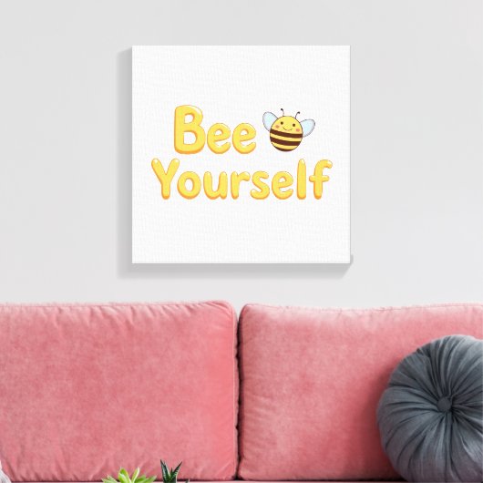 Whimsical Yellow Bumblebee and Quote Leinwanddruck (Insitu (Wohnzimmer))
