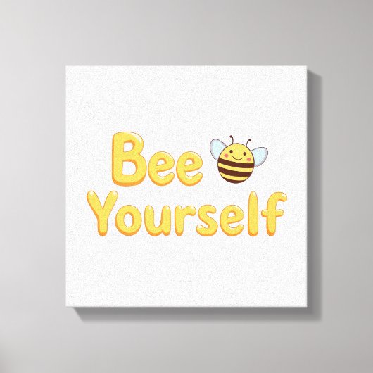 Whimsical Yellow Bumblebee and Quote Leinwanddruck (Vorderseite)