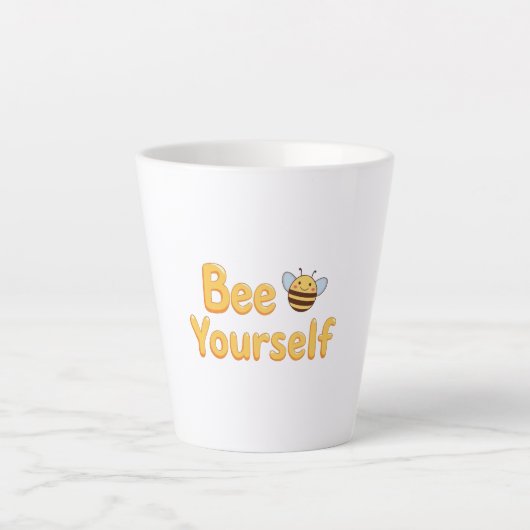 Whimsical Yellow Bumblebee and Quote Milchtasse (Vorderseite)