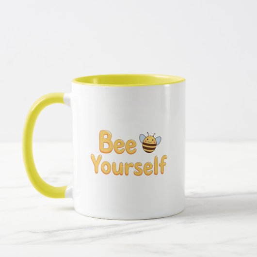 Whimsical Yellow Bumblebee and Quote Tasse (Links)