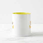 Whimsical Yellow Bumblebee and Quote Tasse (Zentrum)