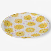 Whimsical Yellow Daisy Wildblume Dot Birthday Pappteller (Schrägansicht)
