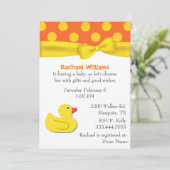 Whimsical Yellow Duck Baby Dusche Einladung (Stehend Vorderseite)