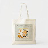 Whimsical Yellow Gnome Honey Bee Market Tote Bag Tragetasche (Vorne)