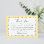 Whimsical Yellow Green Hand Painted Bridal Shower Dankeskarte (Stehend Vorderseite)