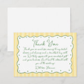 Whimsical Yellow Green Hand Painted Bridal Shower Dankeskarte (Vorne/Hinten)