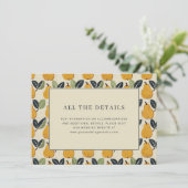 Whimsical Yellow Pear Illustration Begleitkarte (Stehend Vorderseite)