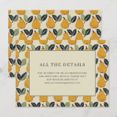 Whimsical Yellow Pear Illustration Begleitkarte (Vorne/Hinten)