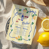 Whimsical Yellow Strip Ciao Bella Brautparty Einladung