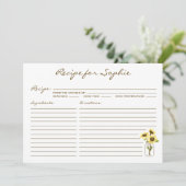 Whimsical Yellow Sunflowers Mason Jar Rezeptkarte (Stehend Vorderseite)