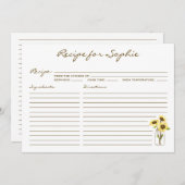 Whimsical Yellow Sunflowers Mason Jar Rezeptkarte (Vorne/Hinten)