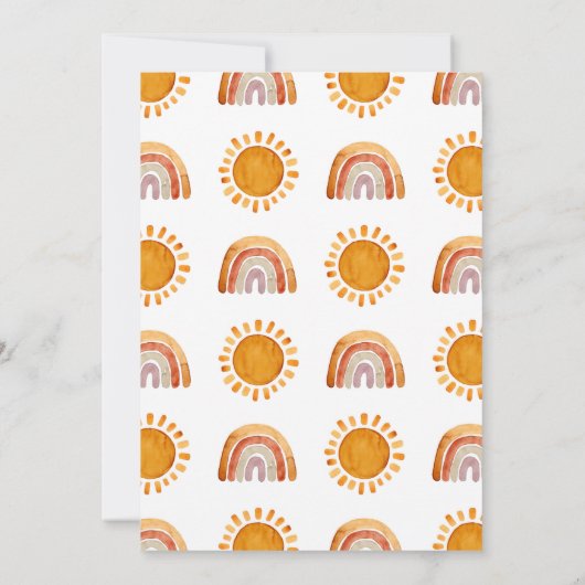 Whimsical Yellow Watercolor Sunshine Baby Dusche Einladung (Rückseite)