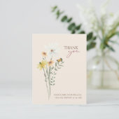 Whimsical Yellow Wildblume Wedding Danke (Stehend Vorderseite)