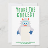 Whimsical Yeti Holiday Coach Kartenhalter Feiertagskarte (Vorderseite)