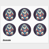 Whimsical Yeti Patriotic Sticker (Blatt)