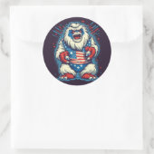 Whimsical Yeti Patriotic Sticker (Tasche)