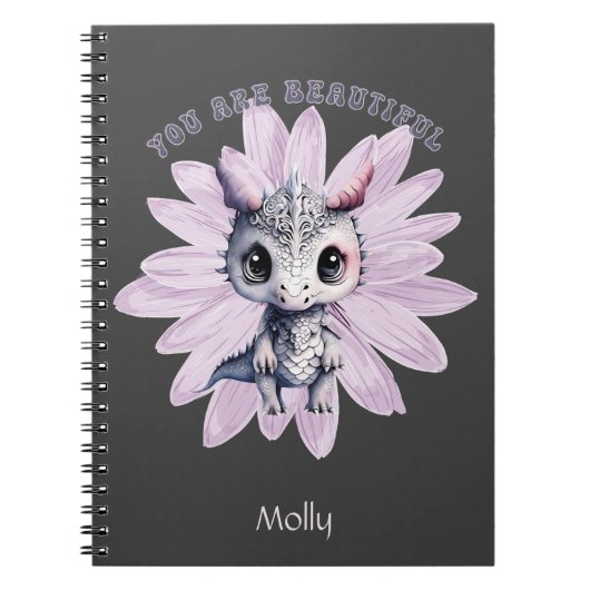 Whimsical "You are Beautiful" Niedlicher Kleiner D Notizblock (Vorderseite)