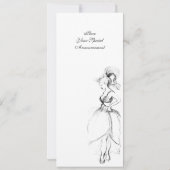 WHIMSICAL YOUNG MÄDCHEN 16 PARTY Schwarz-weiß Einladung (Rückseite)