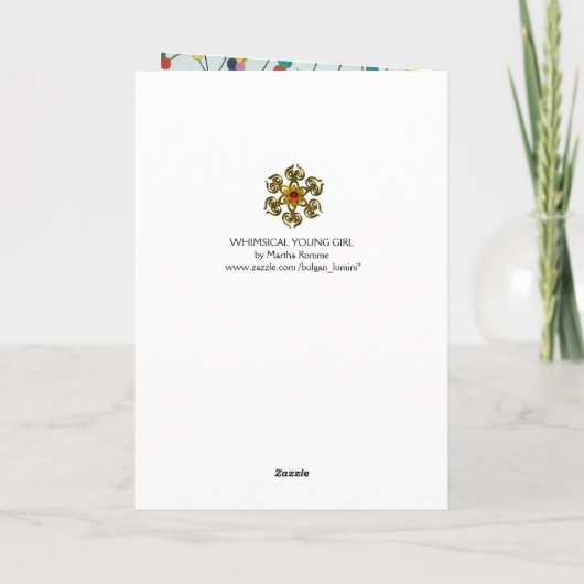 WHIMSICAL YOUNG MIRL / Happy Birthday Karte (Rückseite)