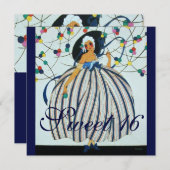 WHIMSICAL YOUNG MIRL SWEET 16 GEBURTSTAG PARTY EINLADUNG (Vorne/Hinten)