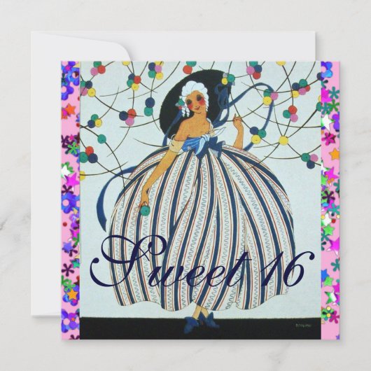 WHIMSICAL YOUNG MIRL SWEET 16 GEBURTSTAG PARTY EINLADUNG (Vorderseite)