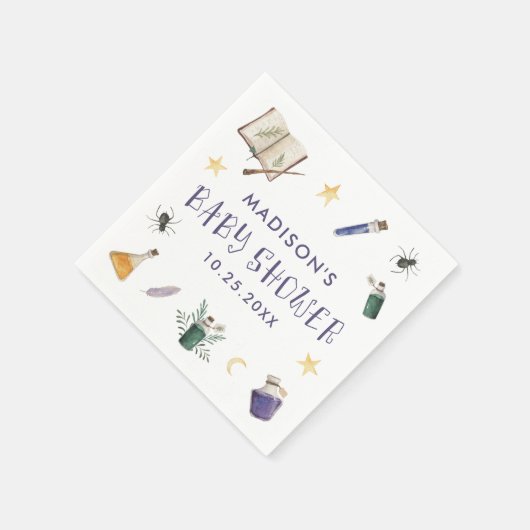 Whimsical Zaubertränke Halloween Babydusche Serviette (Ecke)