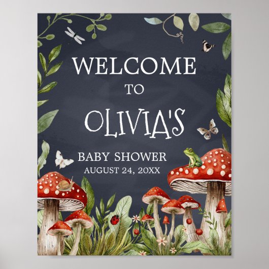 Whimsical Zauberwald Pilz Empfang Poster (Vorne)