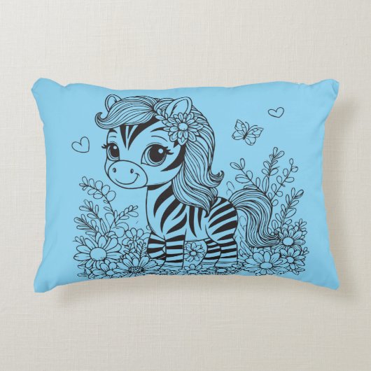 Whimsical Zebra Dekokissen (Vorderseite)