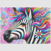 Whimsical Zebra Floral Daisy Decoupage Seidenpapier (Vorderseite)