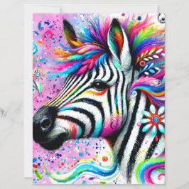 Whimsical Zebra Floral Daisy Scrapbook Paper