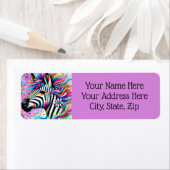 Whimsical Zebra Floral Pink Aquamarin grüne Daisy (Insitu)