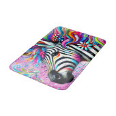 Whimsical Zebra Floral Pink Aquamarin grüne Daisy Badematte (Schrägansicht)