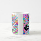 Whimsical Zebra Floral Pink Aquamarin grüne Daisy Kaffeetasse (Mittel)