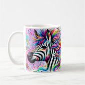 Whimsical Zebra Floral Pink Aquamarin grüne Daisy Kaffeetasse (Links)