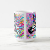 Whimsical Zebra Floral Pink Aquamarin grüne Daisy Kaffeetasse (Mittel)